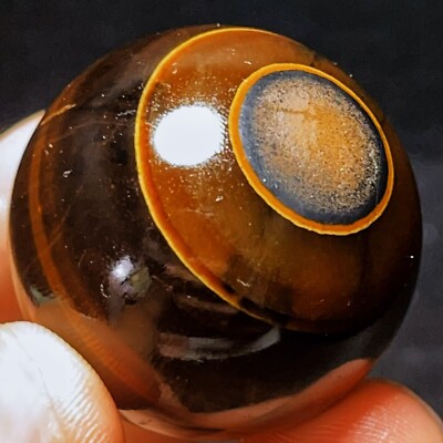 TOP 69G Natural Polished Yellow tiger eye sphere Crystal Healing L2618
