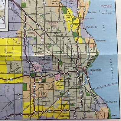#ad Wisconsin WI State Highway Map Road VTG La Crosse Appleton Eau Claire Green Bay $9.99