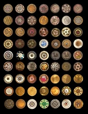 126 Antique Buttons PDF printable DIGITAL Art download Junk Journal Ephemera