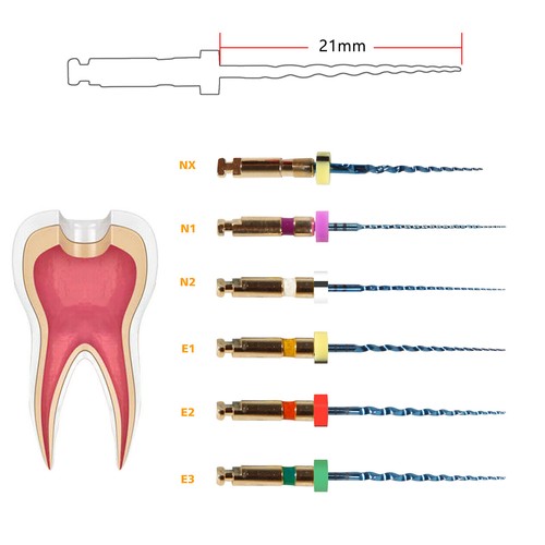 6 Stück Dental NiTi Super rotierende Feilen wärmeaktiviert für endodontischen Endomotor 3 Größen - Bild 14 von 45