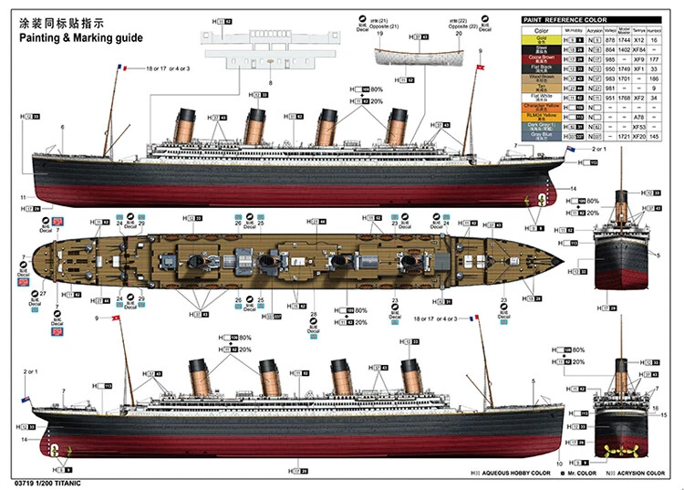 TRUMPETER 1/200 TITANIC The Queen Of the Ocean liner 03719 P/E PARTS &LED LIGHTS - Bild 4 von 4