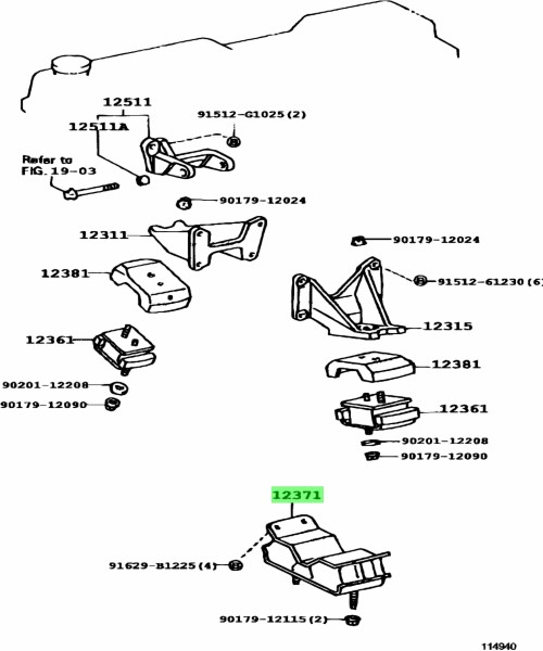 のー TOYOTA LAND CRUISER 80 INSULATOR ENGINE MOUNTING REAR NO 1Genuine