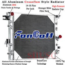 2 Row Aluminum Radiator FOR 2007-2017 12 Jeep Wrangler 3.6L 3.8L 2018 JK 3.6L V6