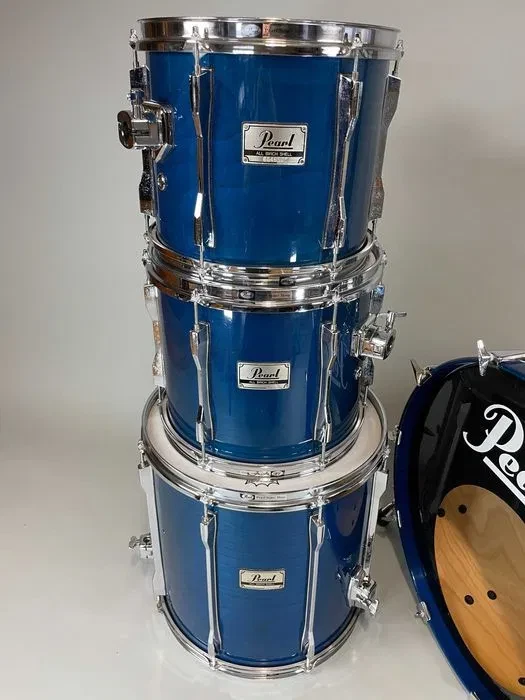 Laca azul transparente Pearl BLX 22"/12"/13"/16" - Tambores Perkusja vintage años 80 Foto 2 de 4