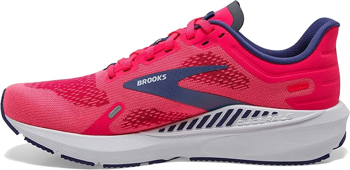 Brooks Women s Launch GTS 9 Support Running Shoes Pink Navy Blue