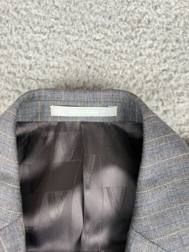 NWT VERSACE COLLECTION Gray Pinstripe 2 Button Wool Suit 40L (EU 50) - Picture 4 of 24