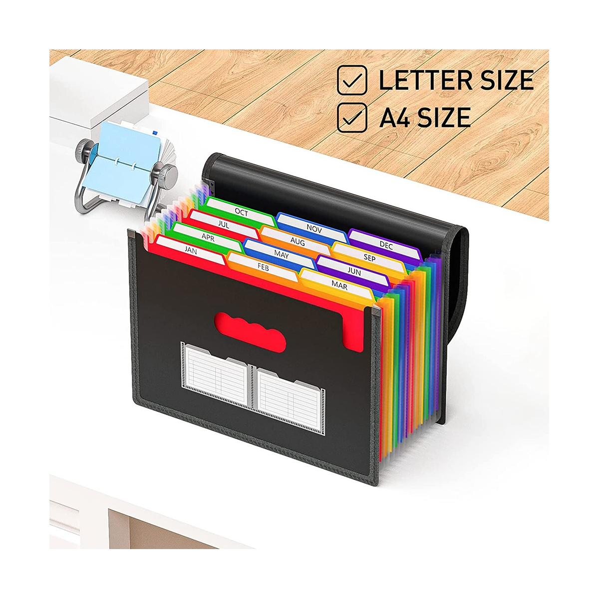 Document Organizer 13 Pockets Expanding Folder with Mesh Bag & Color