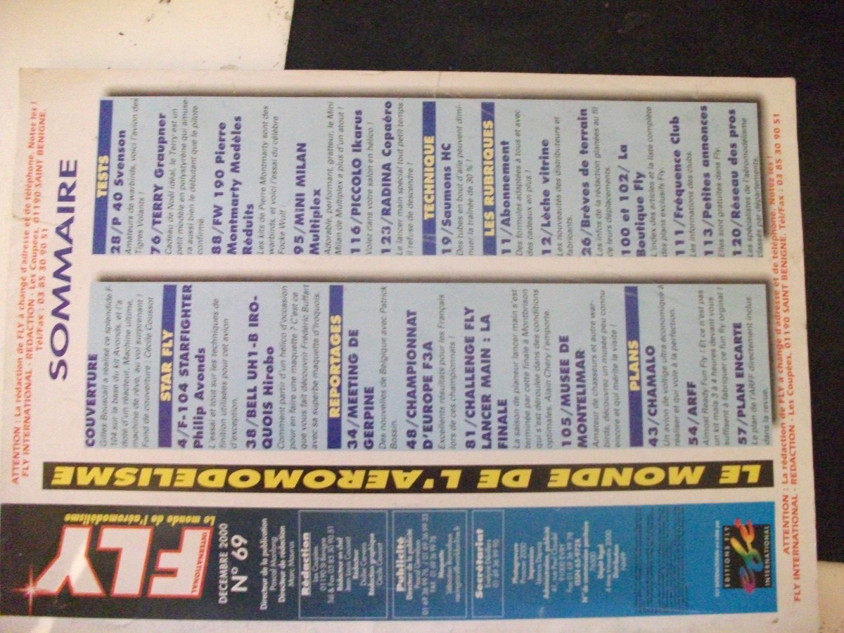 Revue Fly International N°135 - Plan Encarté Cassut/Robbe FX-40, Occasion, Français