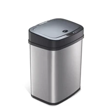 3 Gal. Stainless Steel Rectangular Shape Motion Sensor Metal Household Trash Can