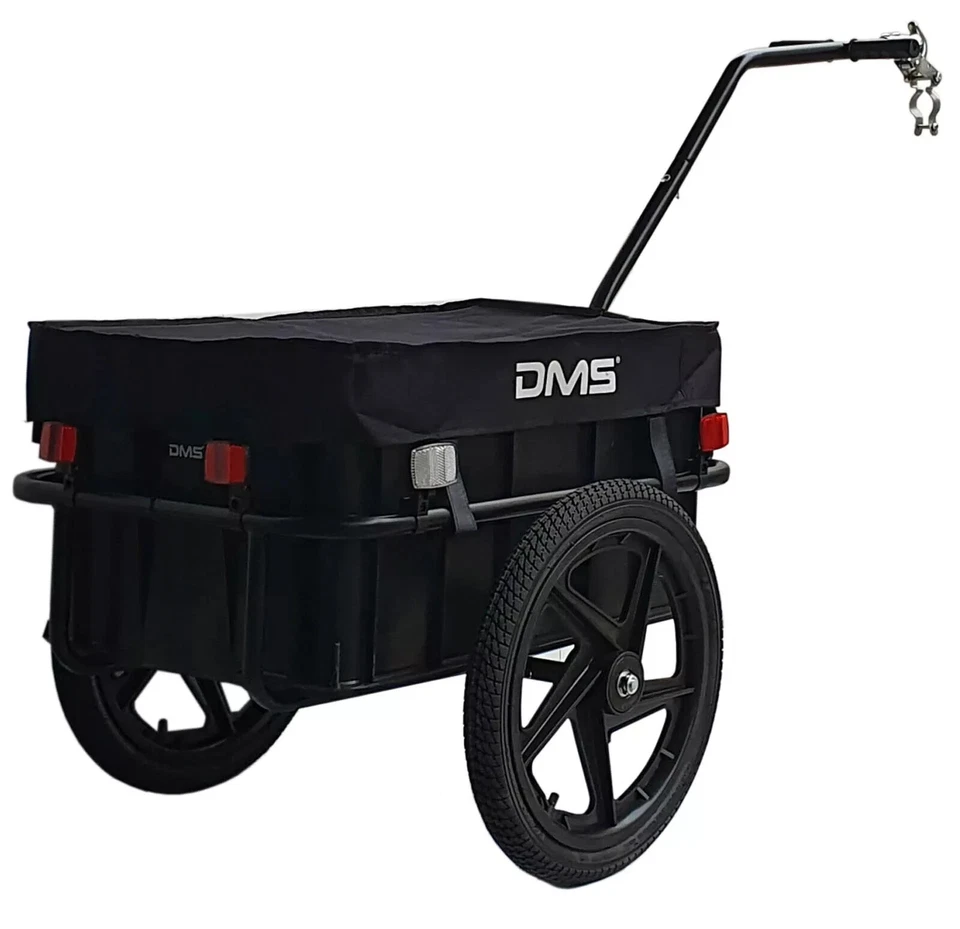 DMS® Fahrradanhänger Anhänger Transportanhänger 70L Handwagen schwarz