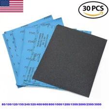 Wet Dry Sandpaper 80 to 3000 Grit Assortment 9x11'' Abrasive Paper Sheet Sanding