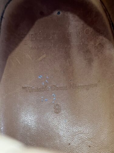 Heschung Ginkgo Brown Pebble Grain Leather Canvas Split Toe Dress Boots 9 - Picture 14 of 15