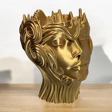 Woman's Head Planter | Art Vase | Sculpture Key Jewelry Bowl | Goddess Grow Pot
