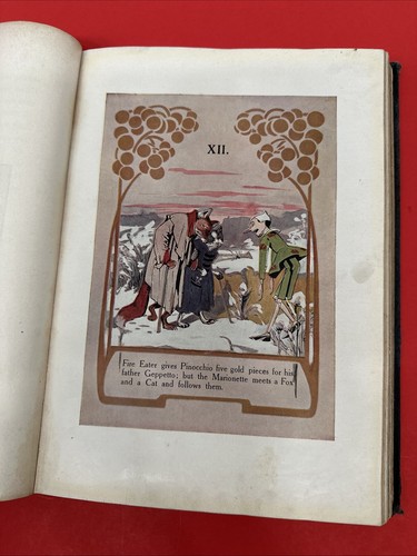 The Adventures Of Pinocchio 1920s Lrg Color Illustrations Poor Condition - Picture 8 of 10