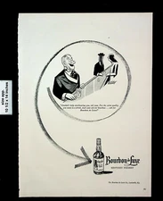 1954 Bourbon de Luxe Kentucky Whiskey Bar Men Vintage Print Ad 26121