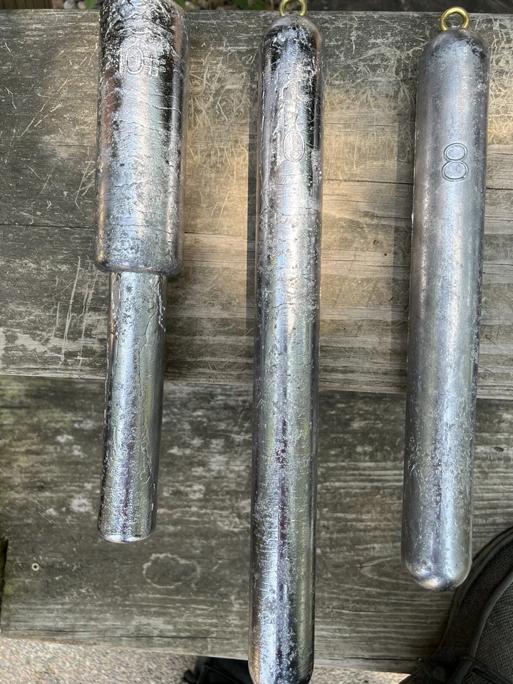 PESOS DE CAÍDA PROFUNDA 1-1/4 a 1-1/2 '' DIÁMETRO 1-10 LB PESOS DE PLOMO PESOS DE VENTANA Foto 3 de 4