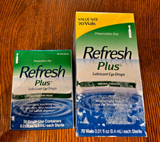 Refresh Plus Lubricant Single-Use Sensitive Eye Drops 100 Vials 2 New Boxes 2026