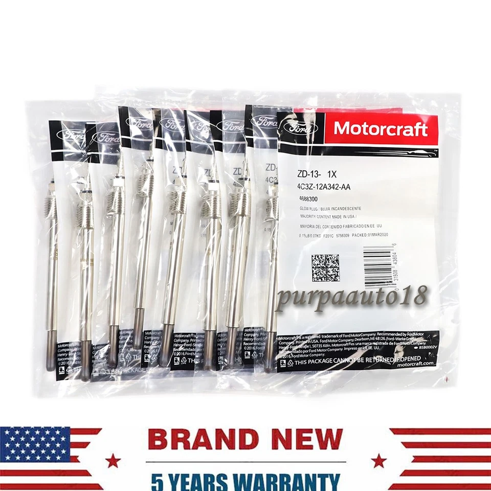 Kit de arnés de bujía incandescente genuino OEM ZD13 apto para 04-10 Ford F250 6,0 L Powerstroke NUEVO Foto 3 de 4