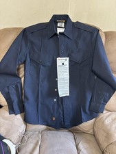 WORKRITE service work rite Long Sleeve FR Fire Resistant Shirt navy new w tags