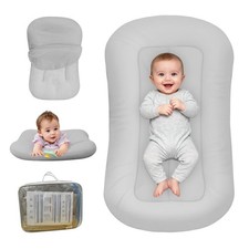 Baby Lounger for Newborn, Bionic Design Baby Lounger, Soft Organic Cotton Bre...