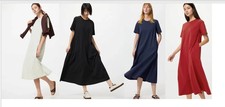 UNIQLO AIRism Cotton T-Shirt Dress S-3XL Short-Sleeve A-Line Women 483986 NWT