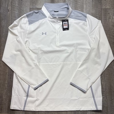 New Under Armour Motivate 3.0 Long Sleeve Men s 3XL 1389611 White Gray