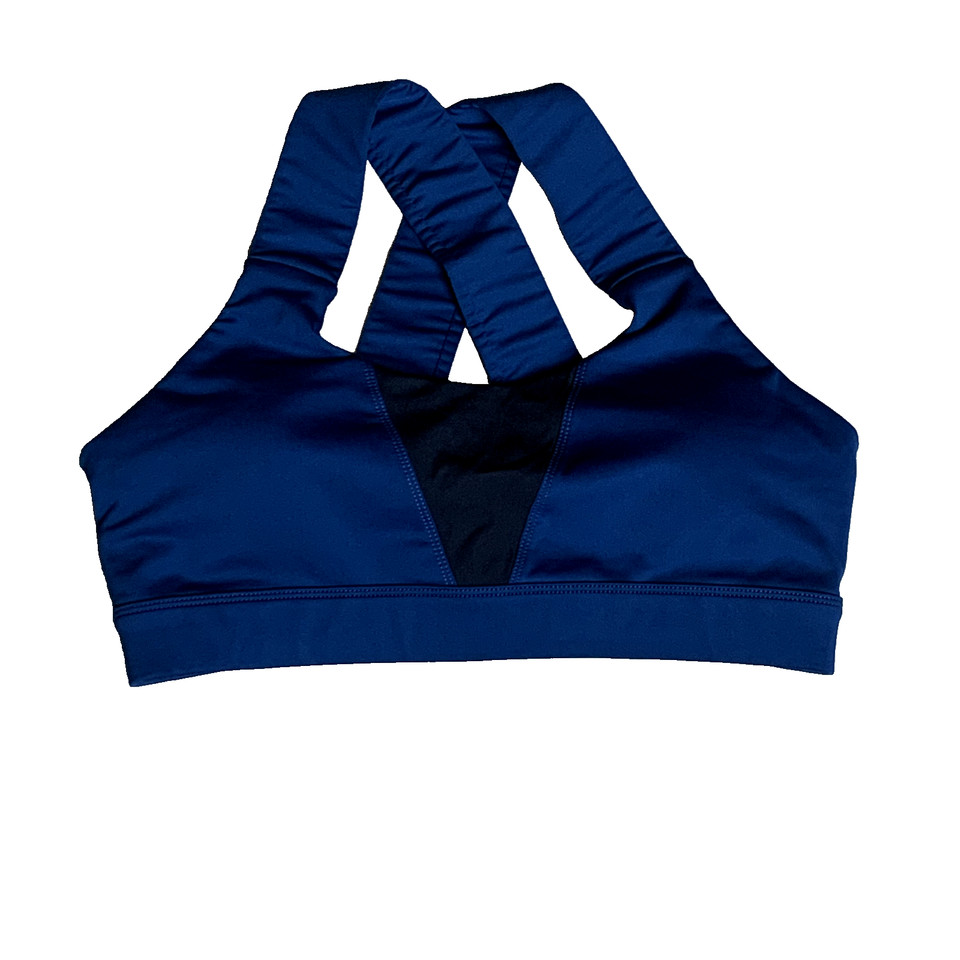 d+Plus+k Crop Top Women's Size Medium Active Padded Gym Running Yoga, Blue
