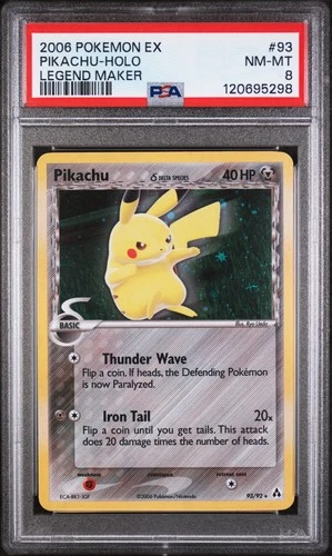 Pikachu Holo 93/92 Legend Maker Pokemon PSA 8 *298