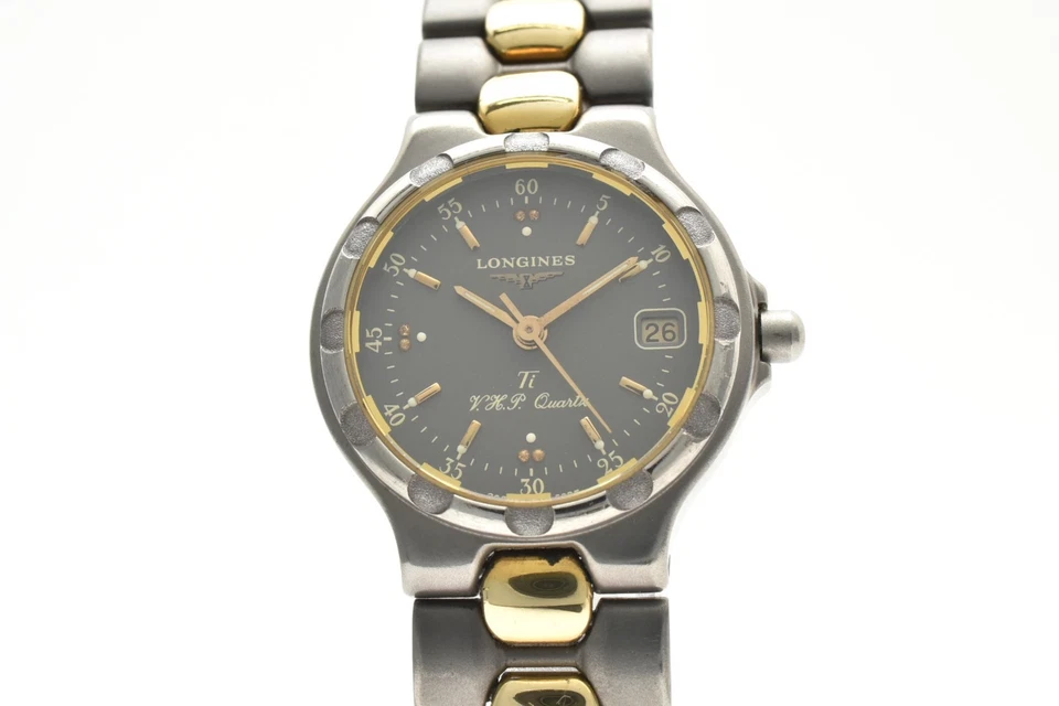Vintage [N MINT] Longines Conquest Ti VHP L206.2 4025 Gold Qz Ladies Watch JAPAN - Image 4 of 4
