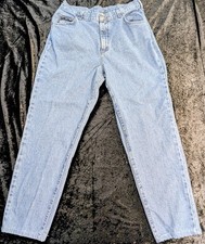 Vintage 1980s Lee Riders High Rise Mom Jeans Made in USA Light Wash Womens 16M