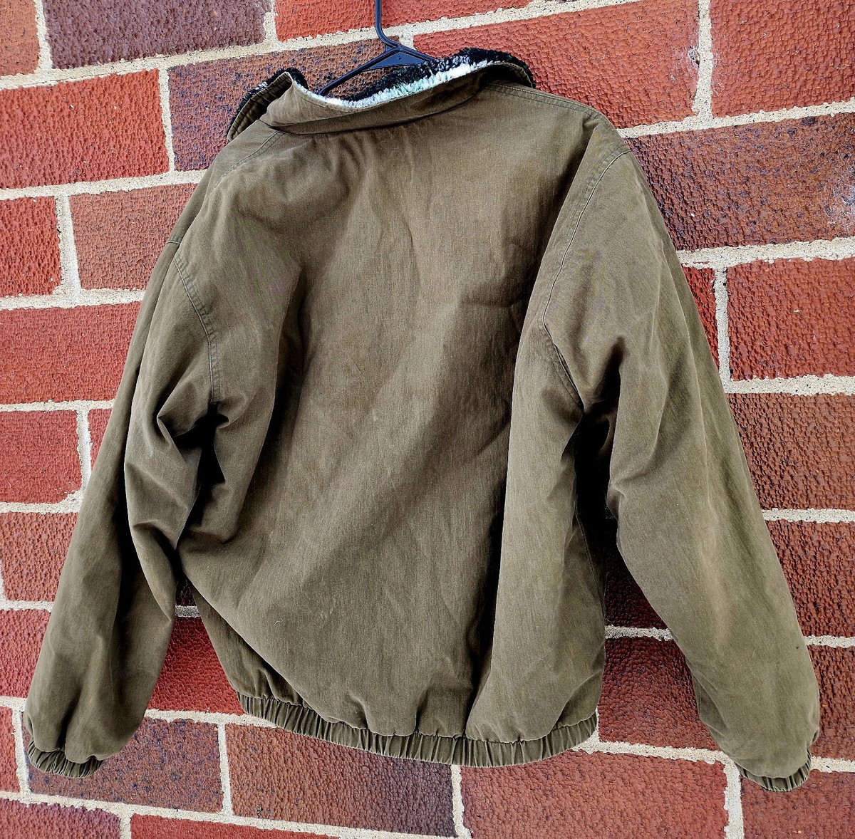 VTG Woolrich Bomber Jacket Mens M Reversible Sherpa Lining