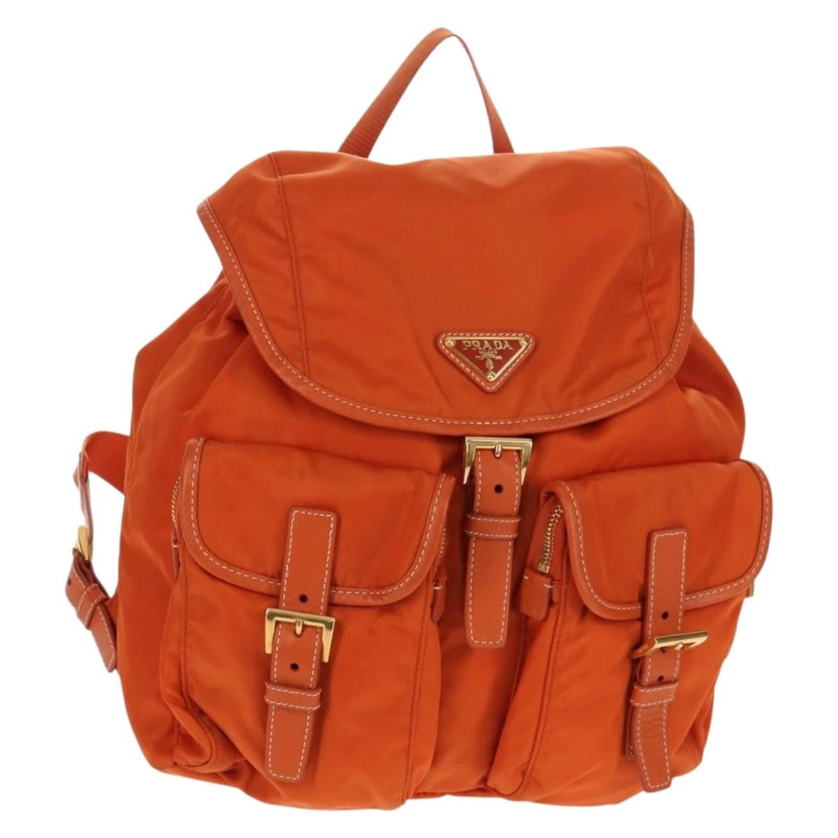 PRADA Backpack Nylon Orange Silver Auth 140110 PRADA Backpack Nylon Orange Silver Auth 140110 | eBay main image 2