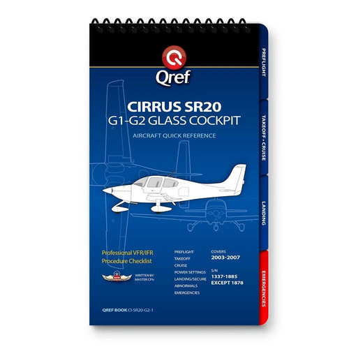 Cirrus SR20 G1-G2 Glass Cockpit Qref Checklist Quick Ref