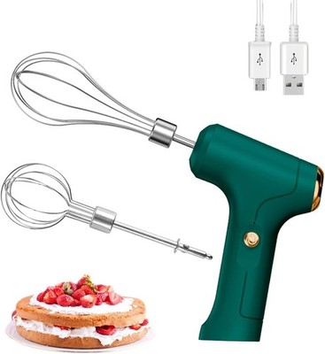 Kabelloser Tragbarer Handmixer USB Wiederaufladbarer Elektrischer Eierschläger 3 Geschwindigkeiten