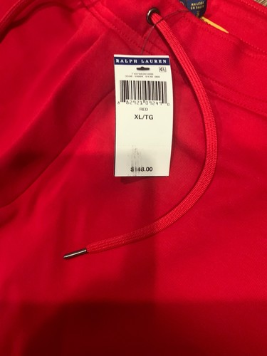 New Polo Ralph Lauren Double Knit Fleece Cargo Red Jogger Track Sweat Pants - XL - Picture 8 of 10