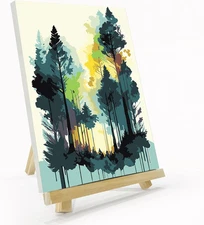 Forest Paint by Numbers Kit for Adults with Frame, Adult Paint by Number Kits wi