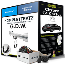 Für CITROEN C4 Cactus II Anhängerkupplung abnehmbar +eSatz 13pol 04.18- NEU