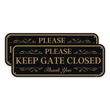 2 Pack Please Keep Gate Closed Metal Sign Aluminum Gate Signs for Yard