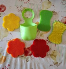 6tlg. Set Kochblume Scubby / Swisch mit Schwammhalter , QVC
