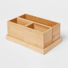 11.25"x7"x4.5" Modular Bamboo Vanity Organizer with Magnetic Strip