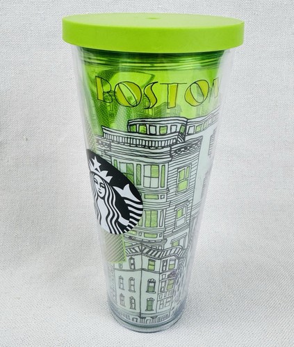 Lotto di 5 bicchieri Starbucks Venti 24 oz VHTF Boston Heart Lips California Friends - Foto 2 di 18