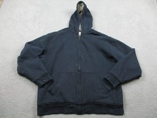 LL Bean Katahdin Iron Works Sweater Adult Large Black Fleece Lined Hoodie