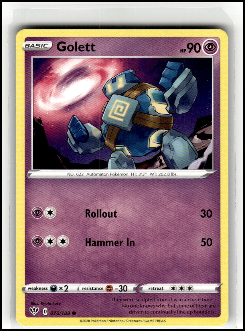 ゴーライト　ウルフクリーク3 SWSH03: Darkness Ablaze Golett #076/189 | eBay