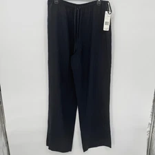 FINITY NATURALS Women's Navy Silk Wide Leg Pants Style Size Large New MSRP $118