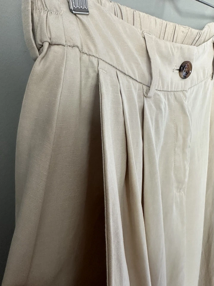 Nueva Falda Plisada Línea A Midi Talla M Tencel Mezcla Lino Chicos Foto 3 de 4