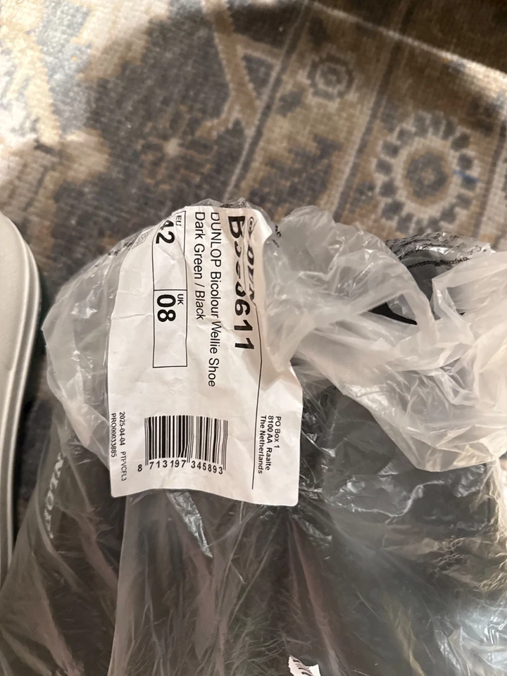 (2) Sz 8 Green & Cream Unisex Waterproof Garden Welly Shoes Gardening Clogs - Image 2 of 4