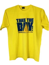 VTG Screen Stars Best Mens XL Tee Yellow Take The Bay Traverse City USA T-Shirt