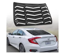 Rear Window Louver, Compatible with 2016-2021 Honda Civic Sedan 4Dr, ABS Plas...