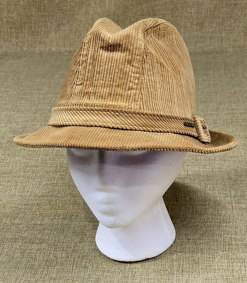 Sombrero de Pana Stetson Años 70 De Colección 6 7/8 Bronceado Safari Cubo Mod Estilo Fedora EE. UU. Foto 3 de 4