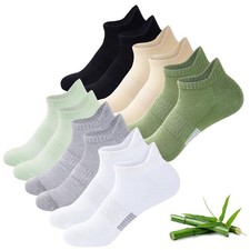 Ankle Socks for Women, 6 Pairs Breathable Bamboo Viscose Low Cut Thin Socks,M...